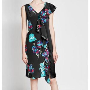 DVF Sleeveless Side Ruffle Dress Ainsworth Black